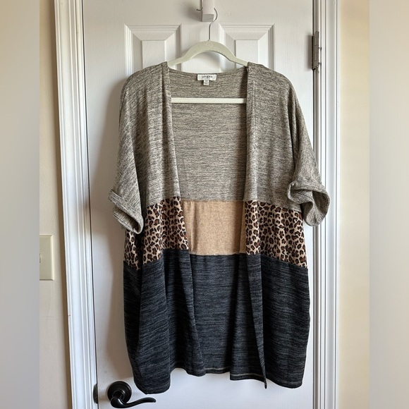 Umgee Color Block Open Cardigan - Picture 1 of 4